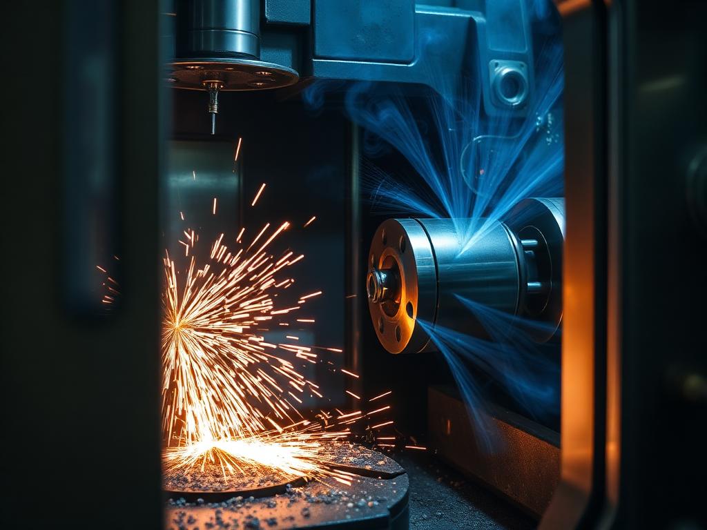 Centro de usinagem CNC em operação